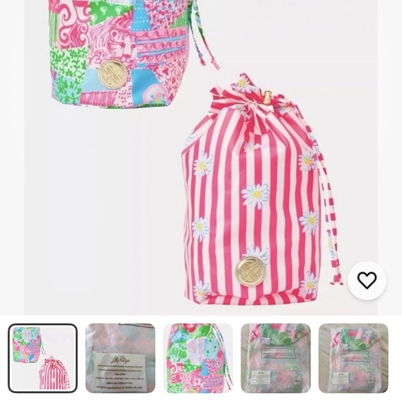 Lilly Pulitzer Crazy quilt tote, towel and set of 2 pool pouches New with tags - Picture 5 of 7